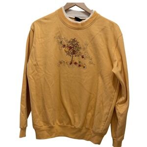 Trilogy by Morning Sun Womens Sz M Fall Autumn Rhinestone Embellished Sweatshirt